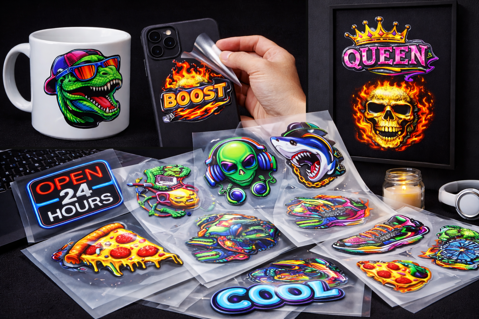 UV 3D Stickers Example